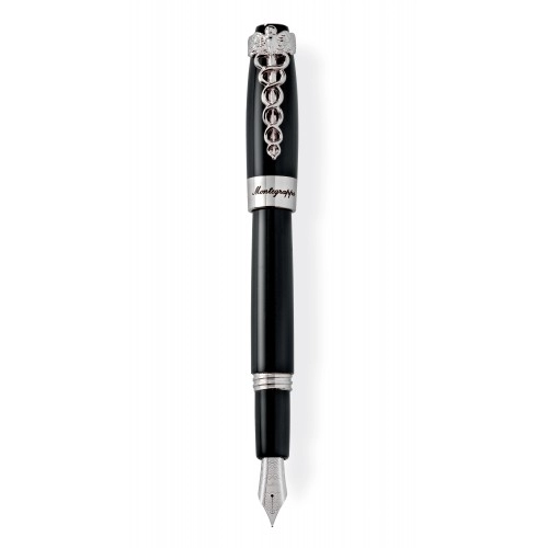 Stilou Montegrappa Caduceu Negru Otel Inoxidabil 0