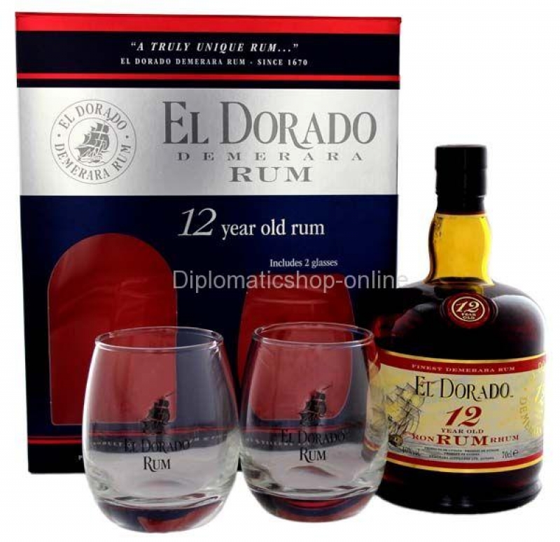 Rom El Dorado 12yo With 2 Glasses 70cl 0
