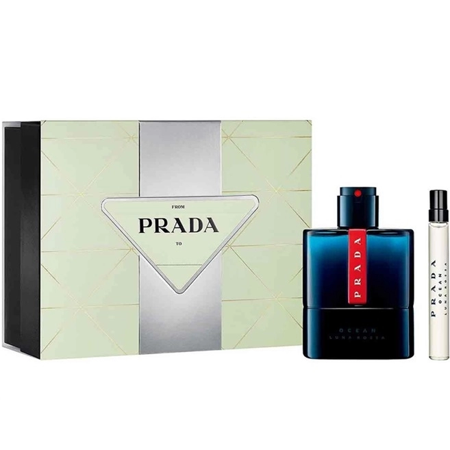 Prada Luna Rossa Ocean 100ml.10ml Apa De Parfum Travel Set Barbati 0