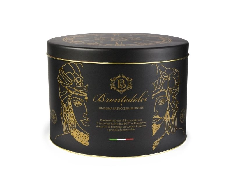 Panettone Cu Cremă de Fistic Bronte și Chipsuri de Ciocolată Brontedolci 1kg 1