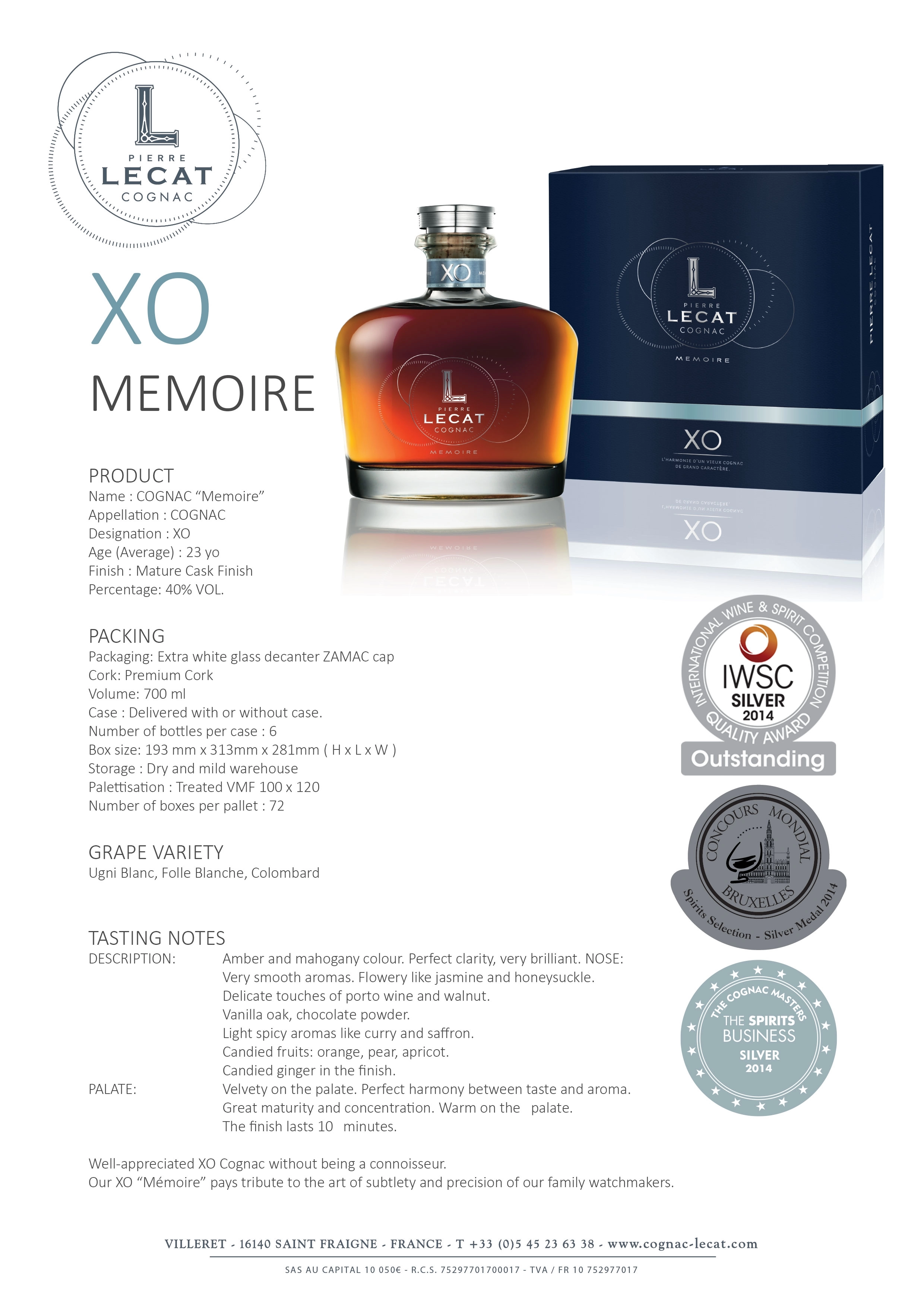 Cognac Lecat Xo 0.7l