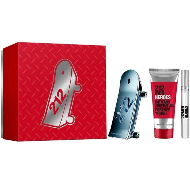 Carolina Herrera 212 Men Heroes 90ml.100sg.10ml Apa De Toaleta Barbati SET Ml
