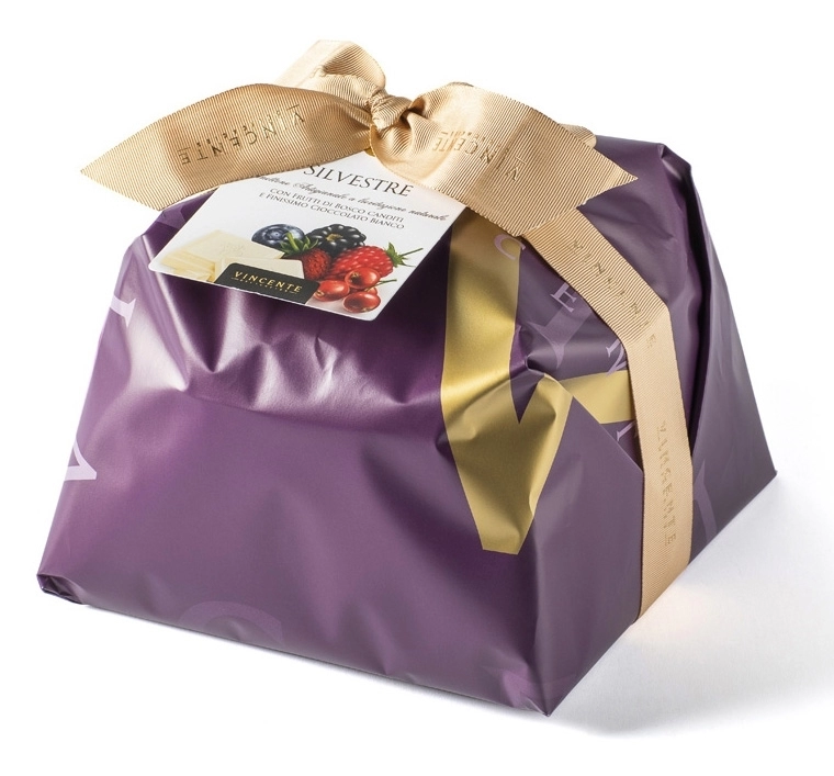 Panettone Invelit In Ciocolata Alba Cu Fructe De Padure Silveste Vincente 750g