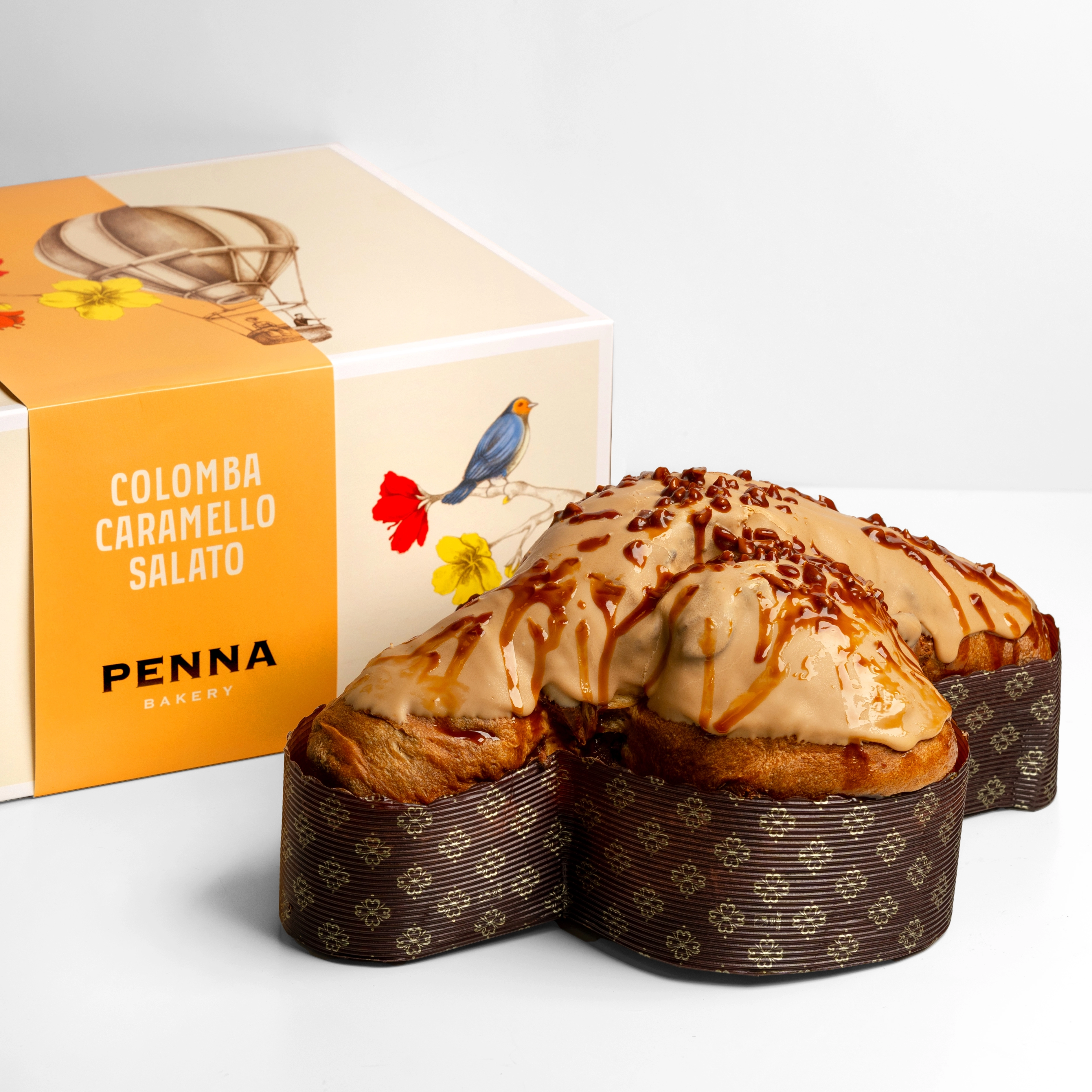 Colomba pufoasa cu crema de caramel sarat Penna Bakery 1kg