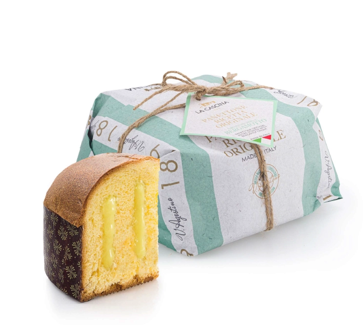 Panettone pufos umplut cu crema de bergamota La Cascina 1kg